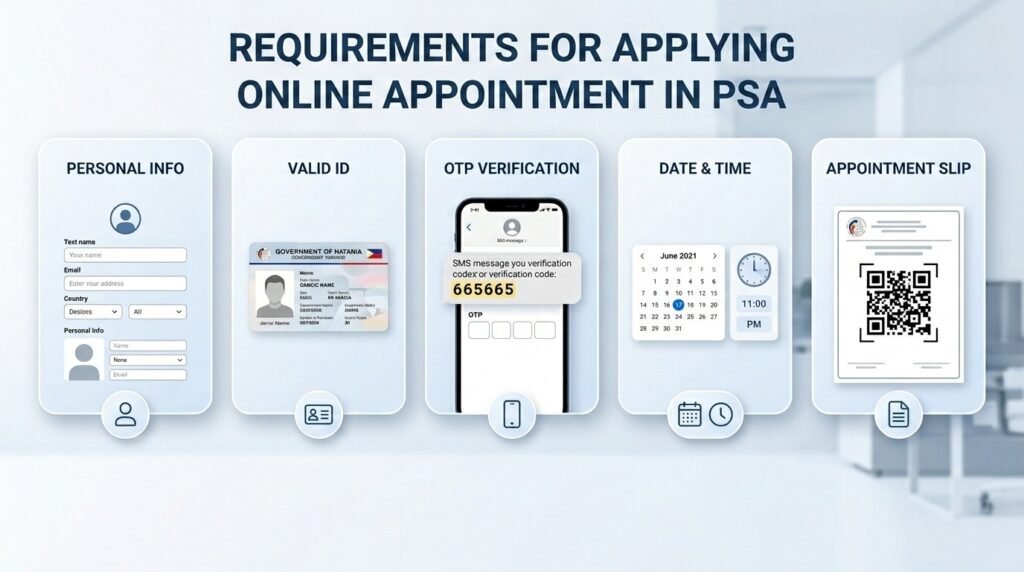 Requirements for Applying Online Appointment in PSA